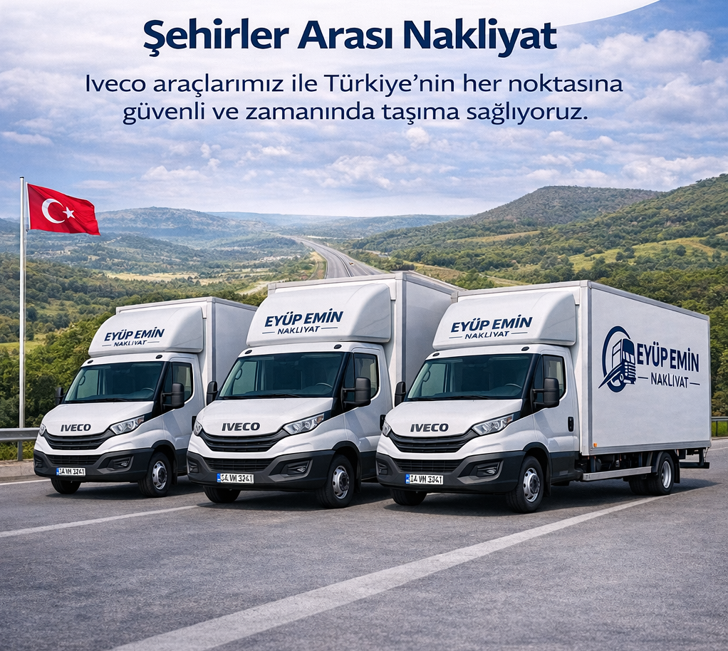 Şehirler arasi nakliyat için otoyolda ilerleyen taşımacılık araci